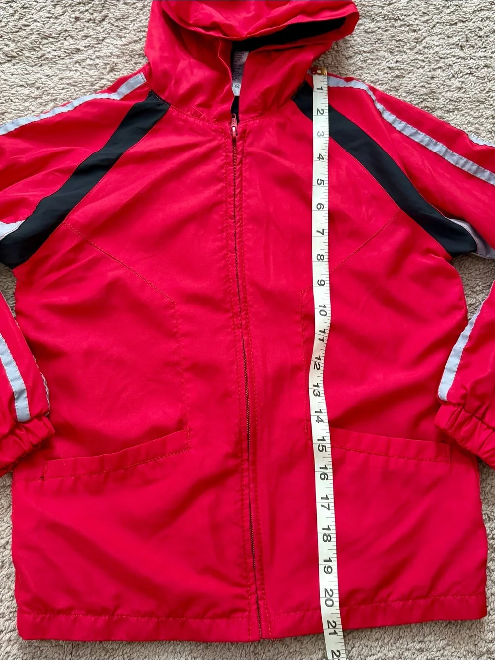 Athletic Works Boys Sz 8 Red Jacket. Windbreaker Light Full Zip Coat With Good
